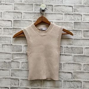 Zara Knit Ribbed Cropped Tank Top size Small